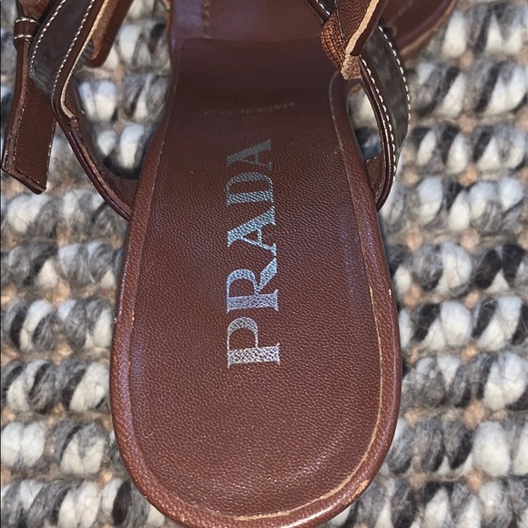 Prada Ankle Strap Wooden Heels - Picture 2 of 11